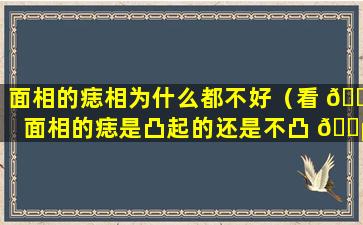 面相的痣相为什么都不好（看 🐴 面相的痣是凸起的还是不凸 🌵 起的）